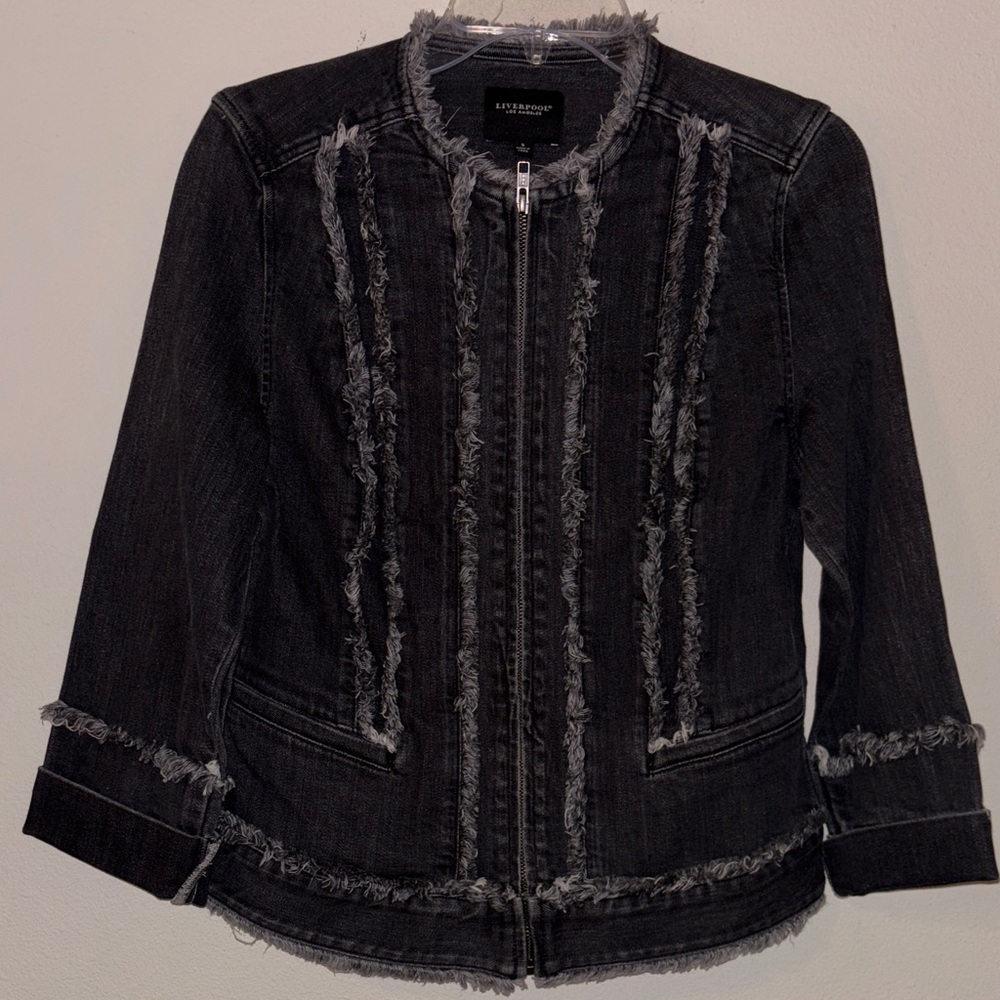 Liverpool Frayed Denim Jacket Women’s Small